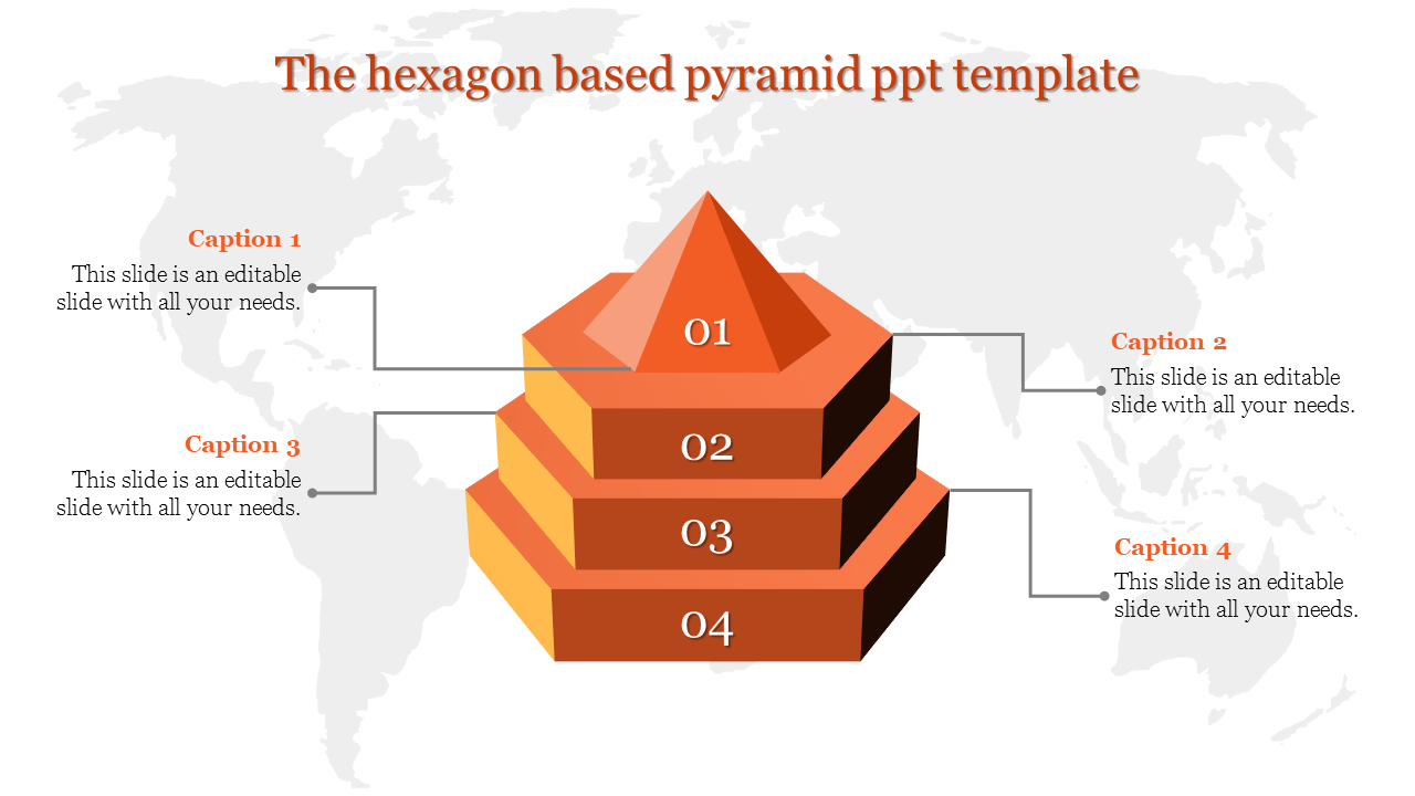 pyramid ppt template-The hexagon based pyramid ppt template-4-Orange